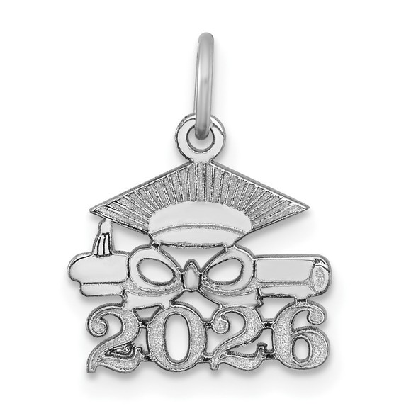 14K White Gold Graduation Cap and Diploma 2026 Necklace...